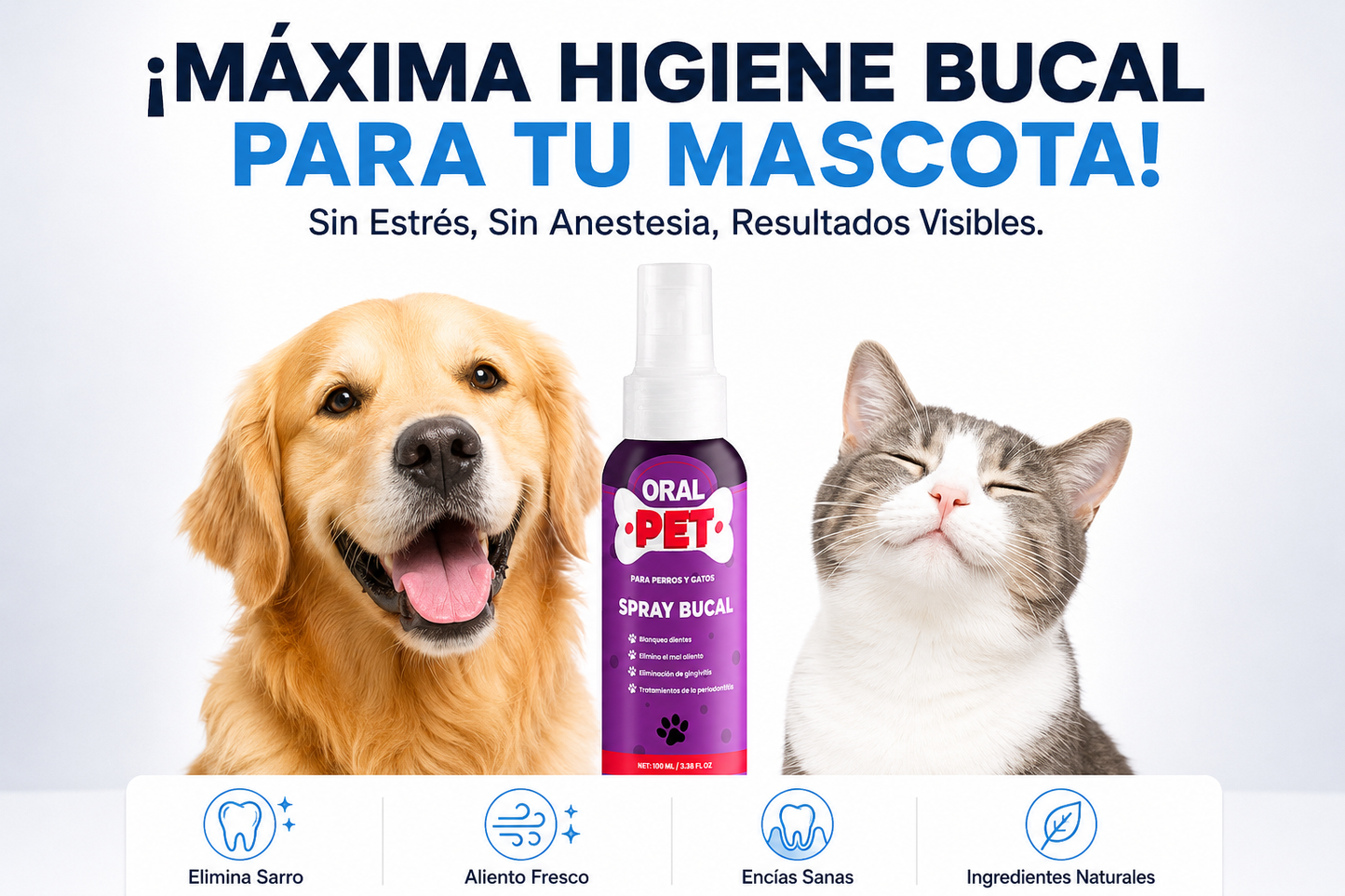 Spray Bucal Limpiador Mascotas