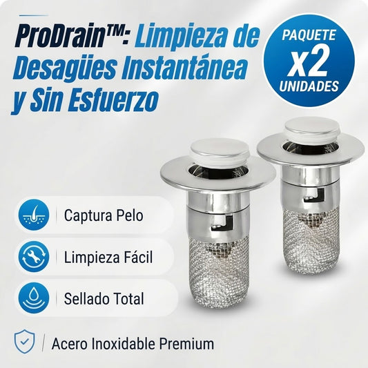 ProDrain™ - Filtro de Desagüe con Malla de Acero (Pack x2)