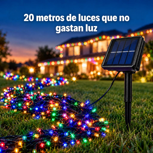 Luces Navideñas Solares · 20 Metros