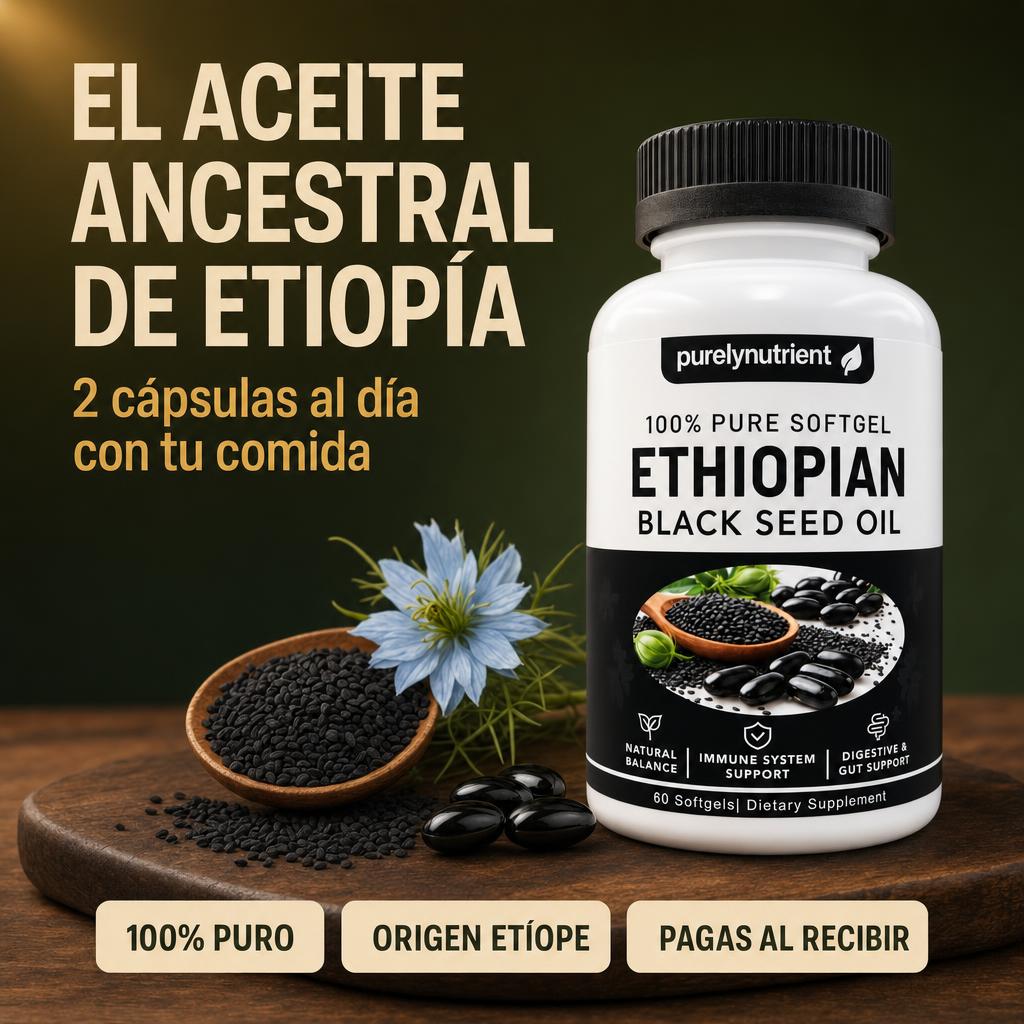 Aceite de comino negro etiope PurelyNutrient 60 capsulas blandas