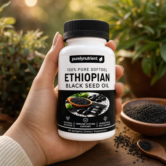 Aceite de comino negro etiope PurelyNutrient 60 capsulas blandas